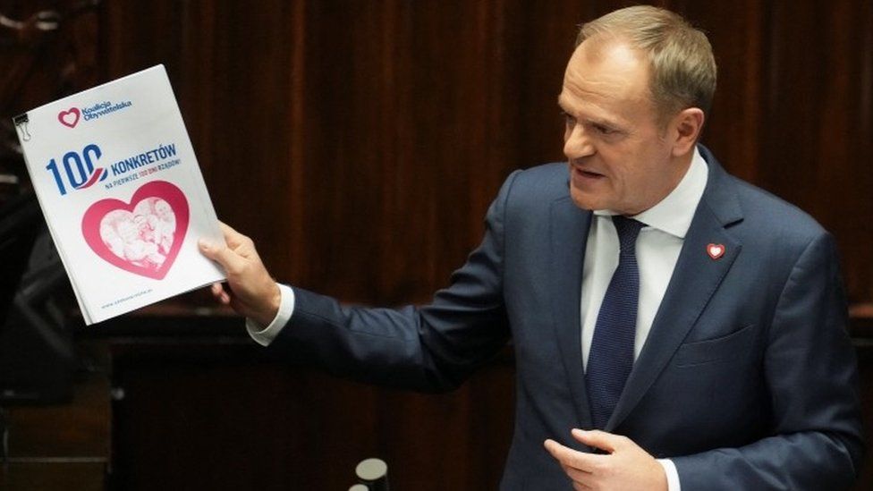 Donald Tusk speaks to parliament