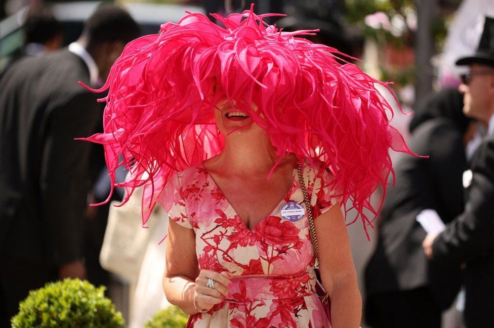 A racegoer is seen during ladies day at Royal Ascot
