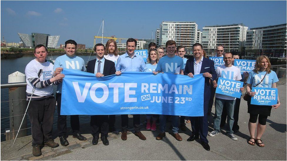George Osborne with Vote Remain supporters
