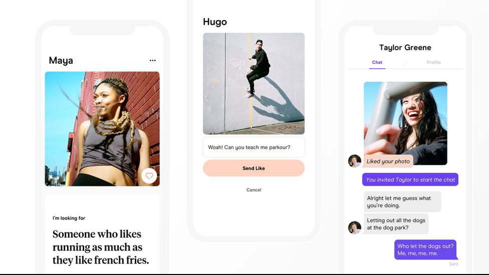Photos from the Hinge app