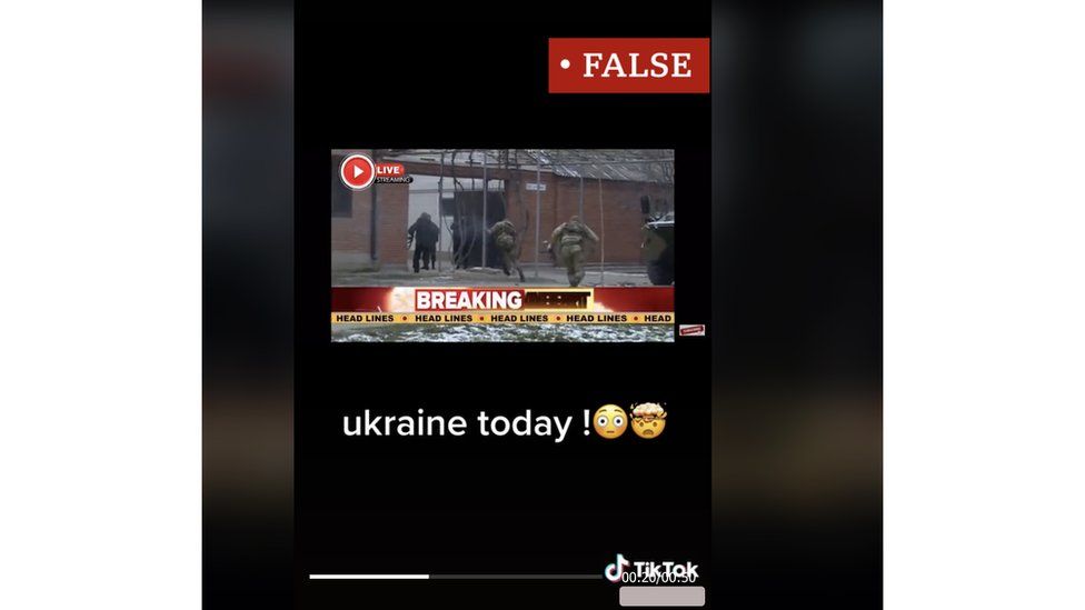 Screenshot from TikTok : This video is from 2014 in the Chechen capital, Grozny, during a deadly attack by an armed jihadist group