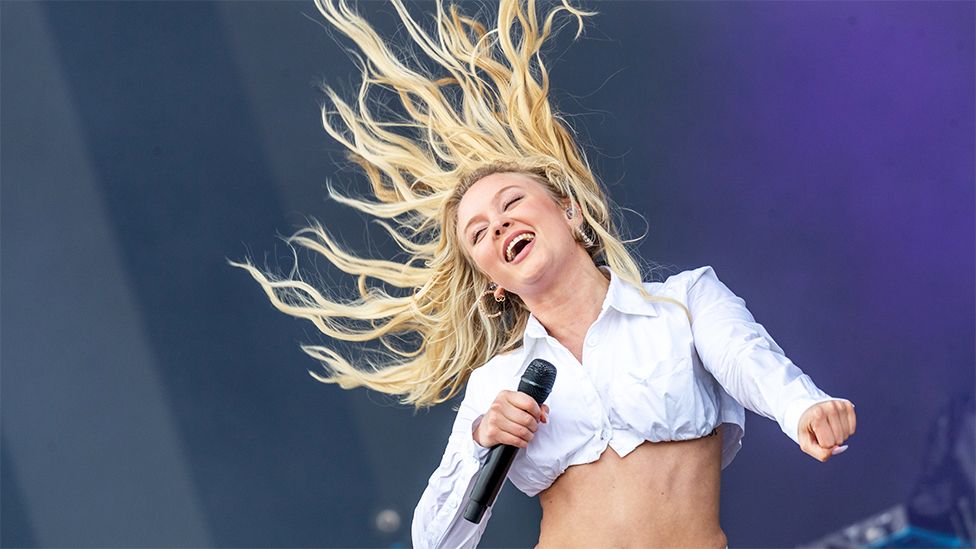 Zara Larsson performing on stage at Big Weekend