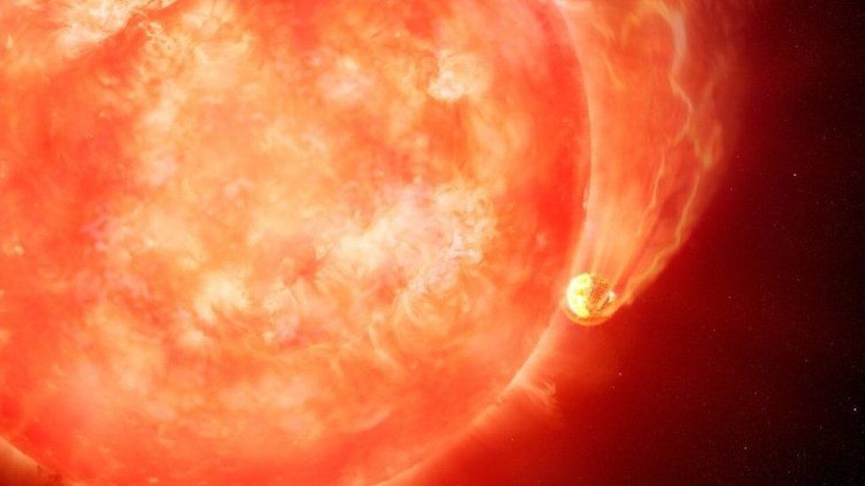 Artist's impression of a star eating one of its planet