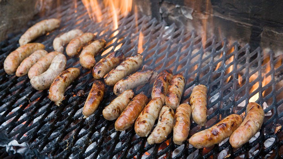 Sausages on a BBQ