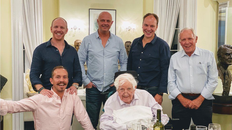 Sir Jack with his son-in-law and grandsons in 2020