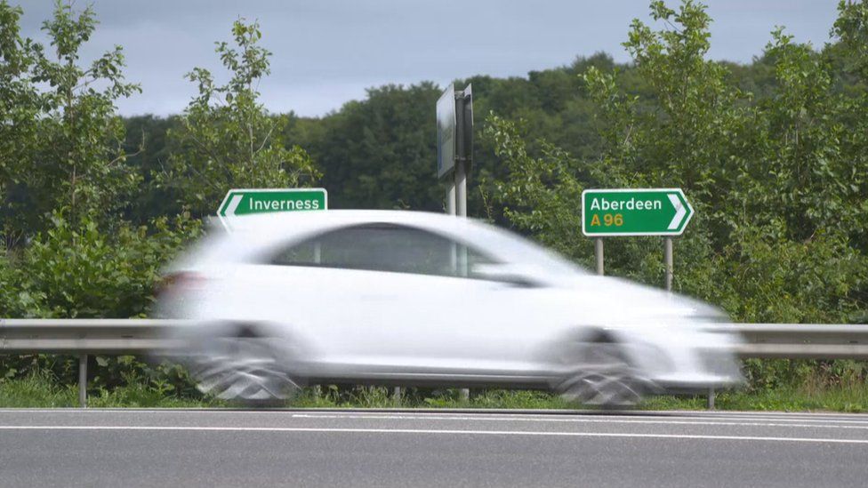 A96 Inverness and Aberdeen signs