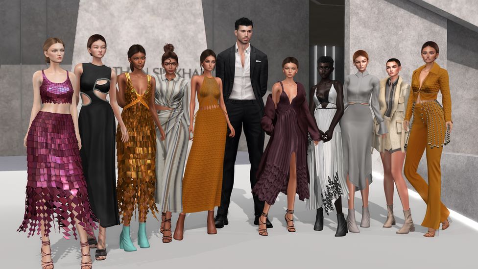 Avatars participating in a metaverse fashion show