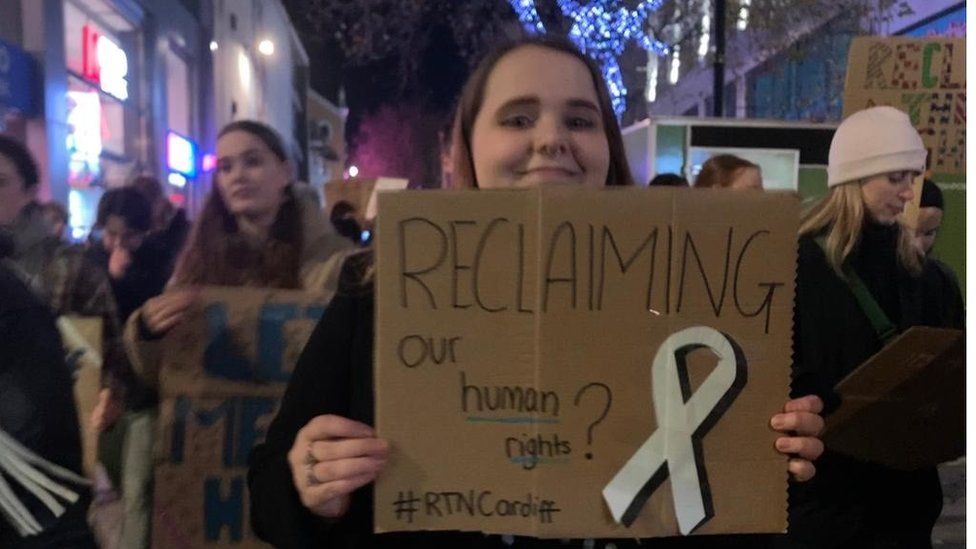 Becca Rumsey at Reclaim the night march