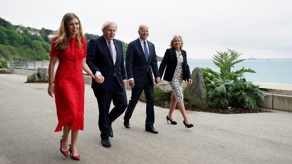 Carrie and Boris Johnson met Joe and Jill Biden