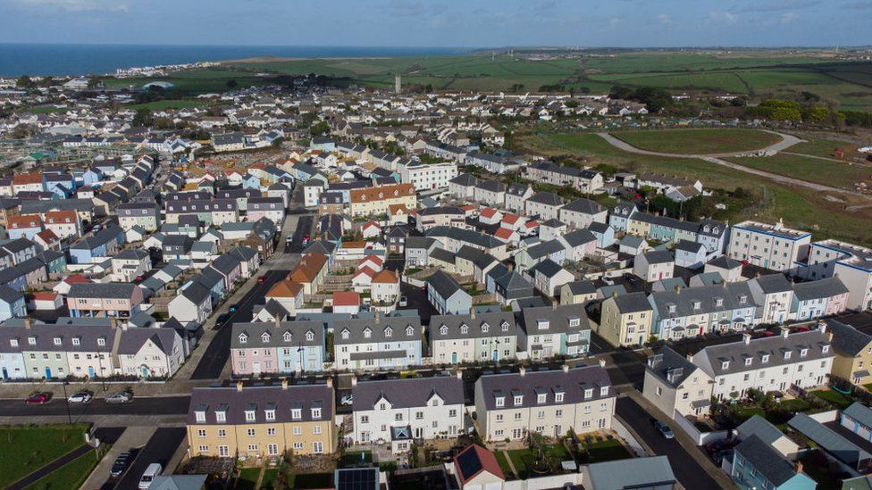 Aerial view of the Nansledan development in Newquay, championed by the King when he was Prince Of Wales.
