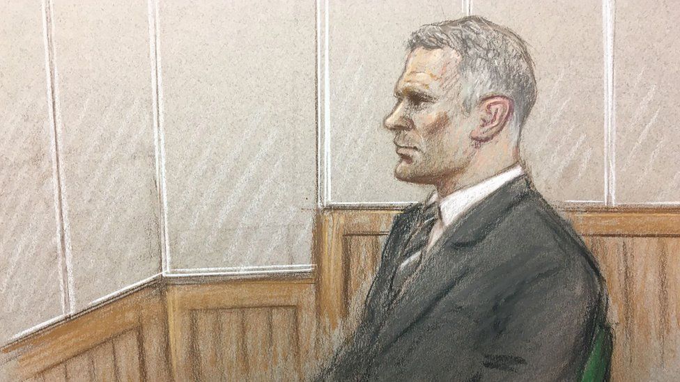 Sketch of Ryan Giggs in court