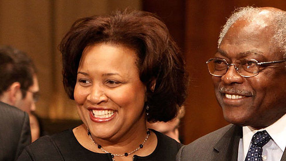 Julianna Michelle Childs (left) and Jim Clyburn (right)