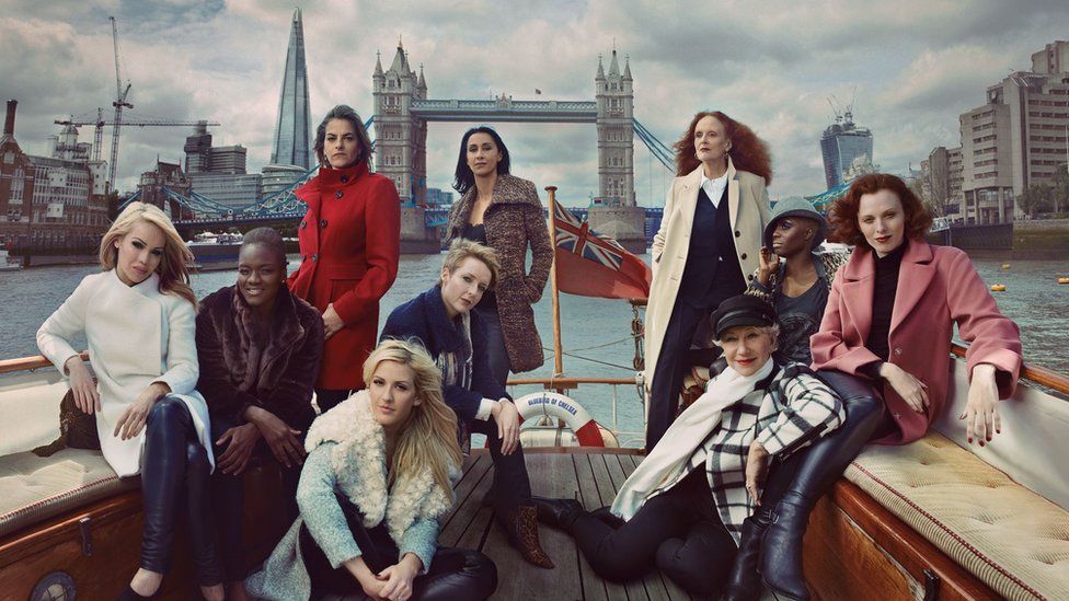 2013 campaign for M&S. Left to right: Katie Piper, Nicola Adams, Tracey Emin, Ellie Goulding, Helen Allen, Monica Ali, Grace Coddington, Dame Helen Mirren, Laura Mvula, Karen Elson who promoted the new fashion ranges at the high street retailer