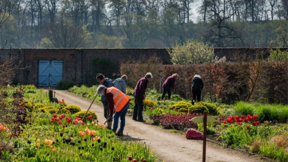 Volunteers working at Helmsley Walled Garden