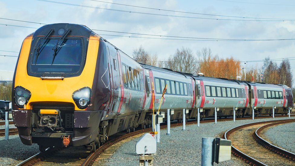 A CrossCountry train photographed from the front