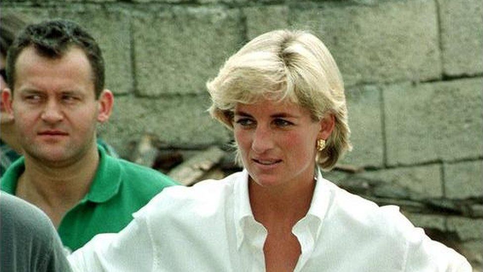 Paul Burrell with Princess Diana in August 1997