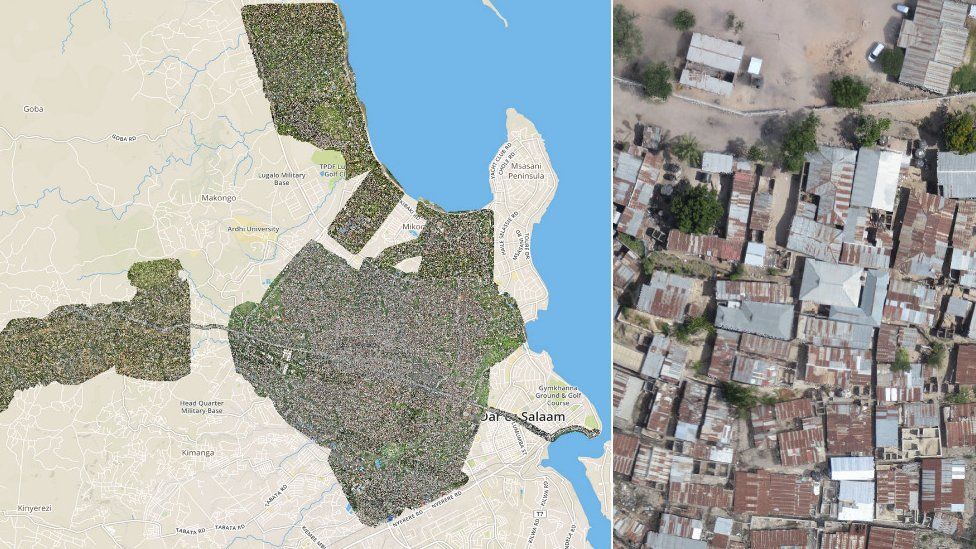 Map and image of Dar Es Salaam