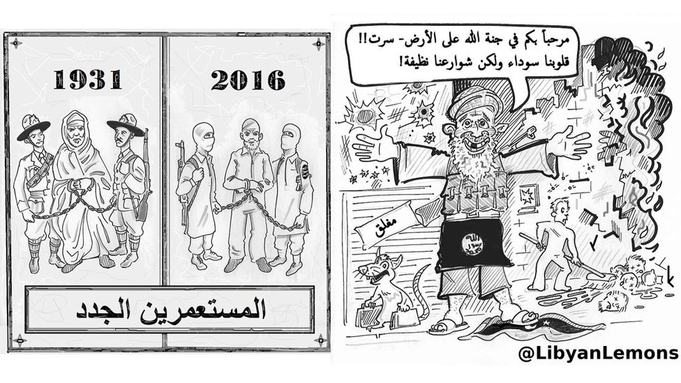 Cartoons by social media user @LibyanLemons