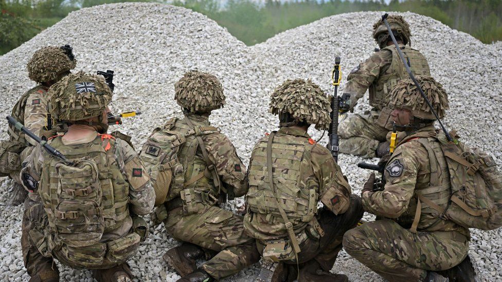 British troops on exercise in Baltic in February 2022