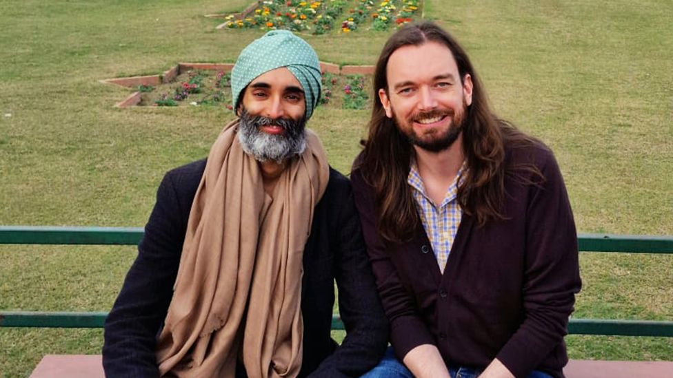 Jasvir and Nick outside the Taj Mahal