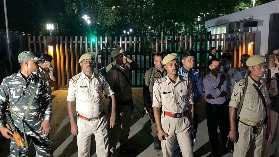 Security outside Radisson hotel in Guwahati