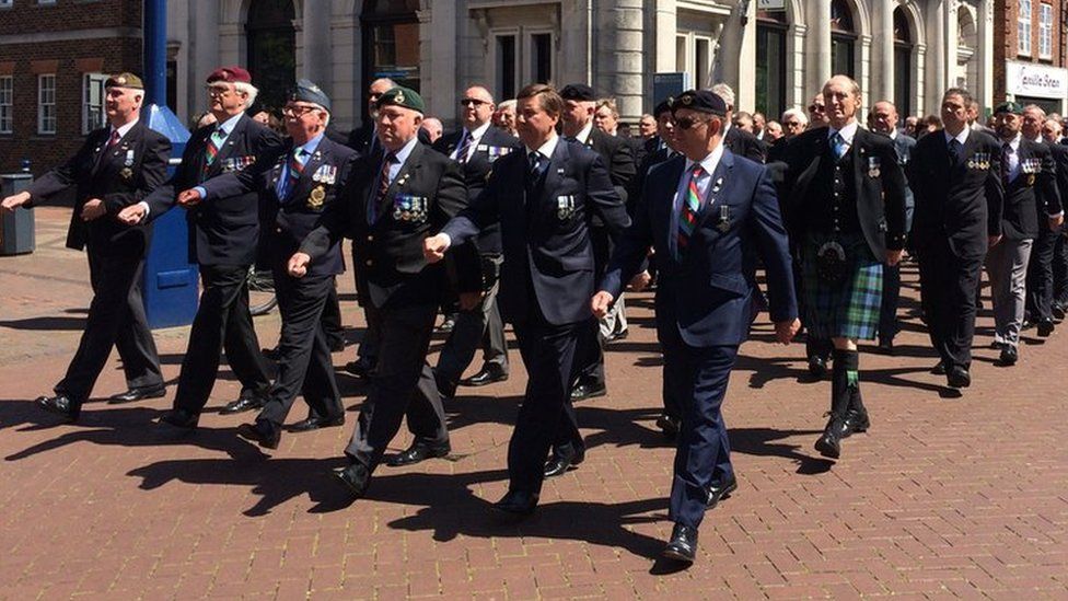 Veterans marching through Gosport