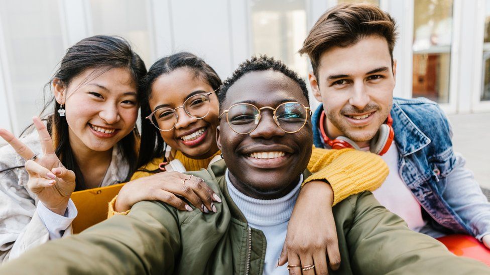 Group of students - stock photo