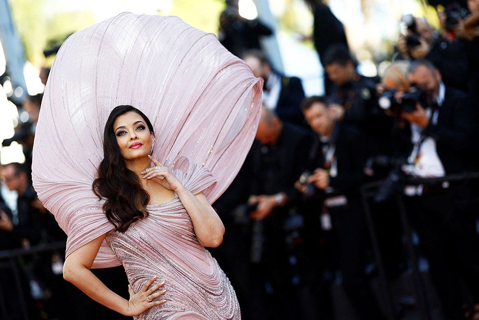 Actress Aishwarya Rai Bachchan poses on the red carpet at the 75th Cannes Film Festival in France