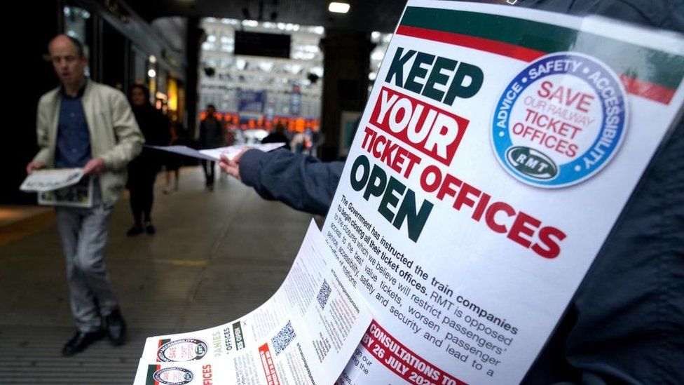 RMT ticket office closure protest