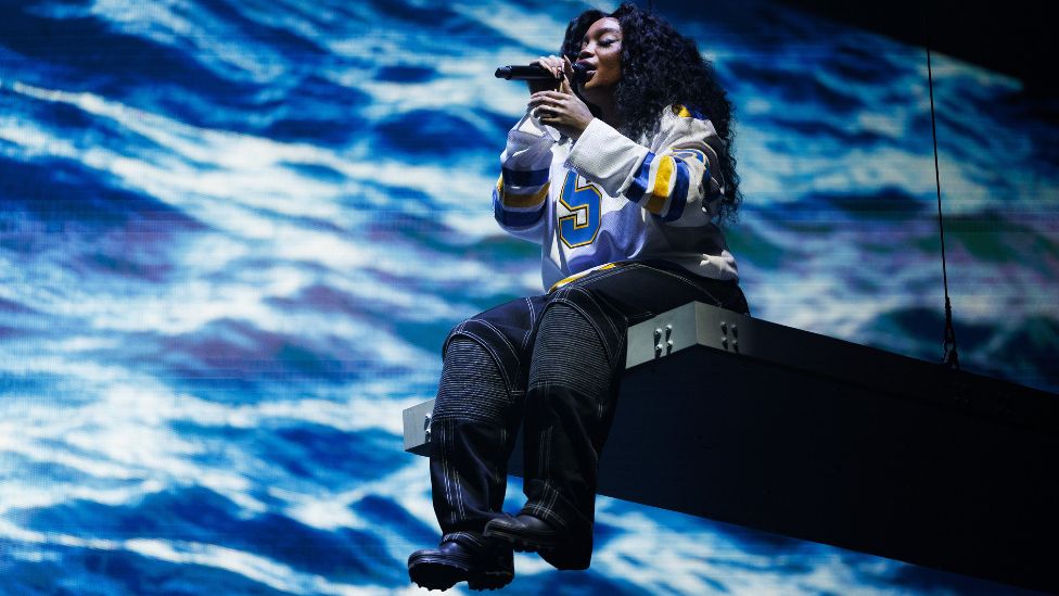 SZA performs at the United Center on Feb. 22, 2023, in Chicago