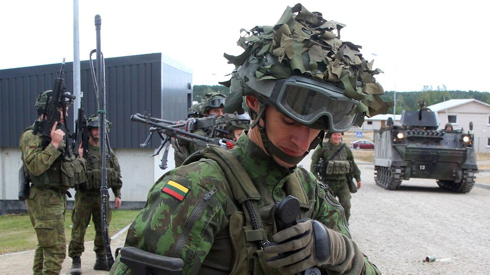 Lithuanian troops on exercises at Pabrade, Aug 2016
