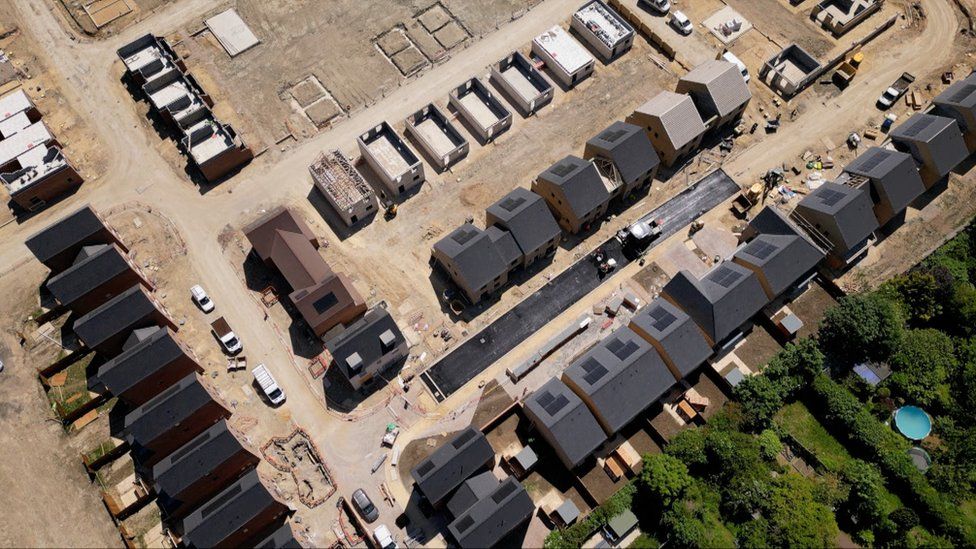 Aerial view of Darwin Green estate in Cambridge