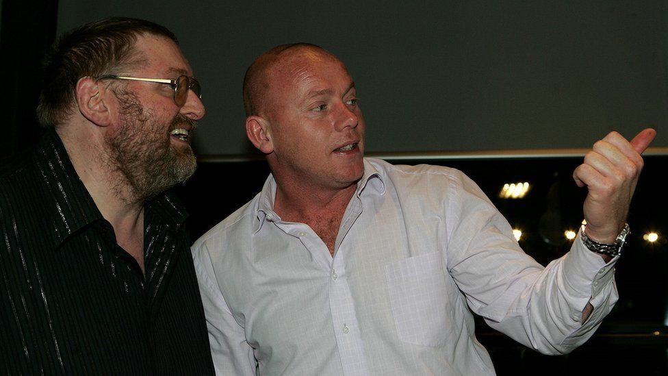Paul Matz (left) with former Arsenal player Perry Groves