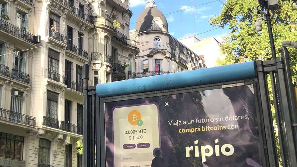 Ripio bitcoin advert in Buenos Aires