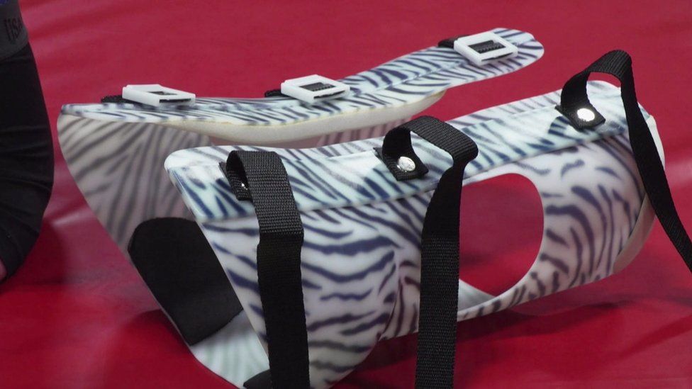Zebra patterned back brace