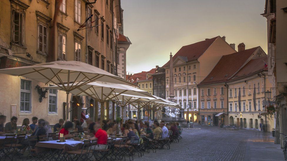 Outdoor restaurant in Ljubljana