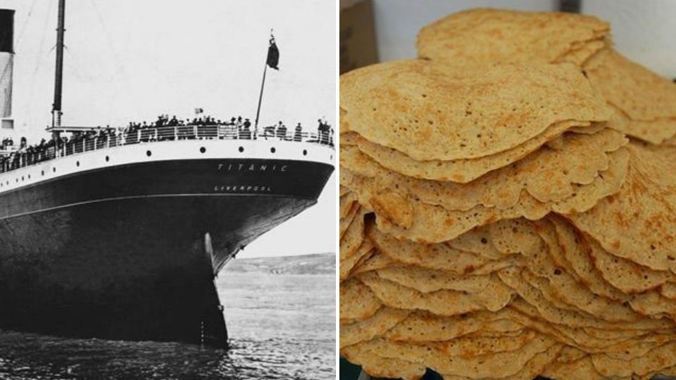 The Titanic and a stack of oatcakes