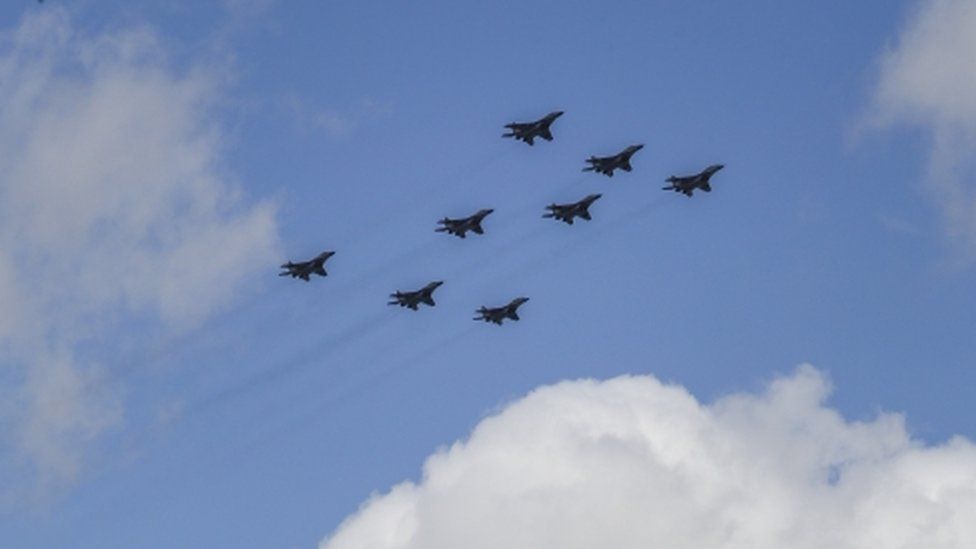 Planes in Z formation