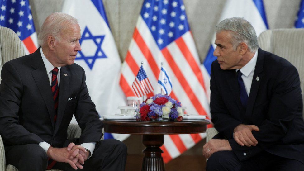 Joe Biden (left) and Yair Lapid (14/07/22)