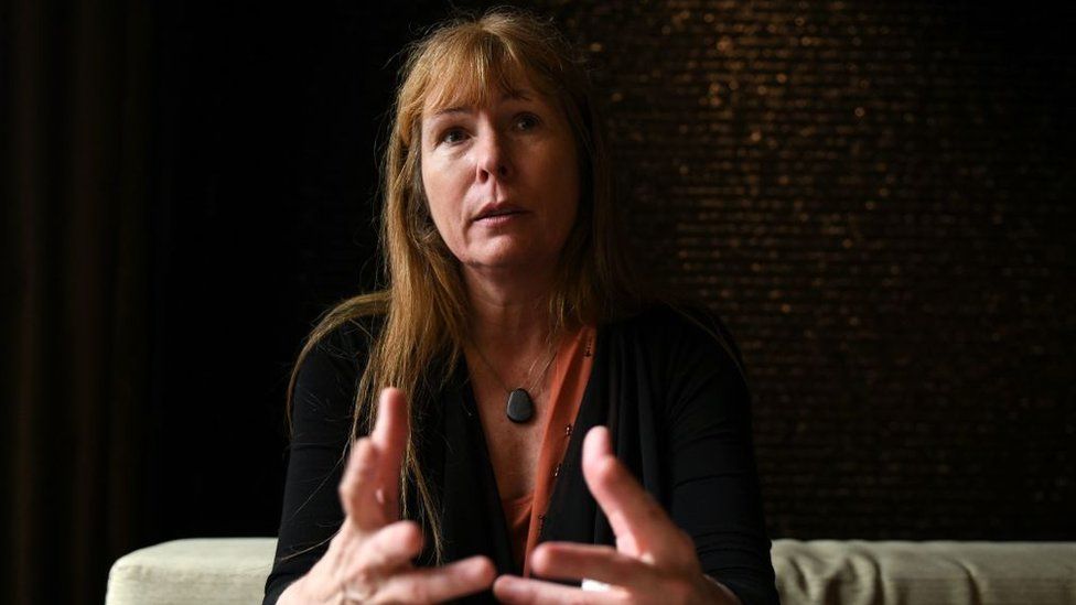 British journalist Clare Rewcastle Brown speaking during an interview with Agence France-Presse (AFP) in Kuala Lumpur. (Photo credit: MOHD RASFAN/AFP via Getty Images)