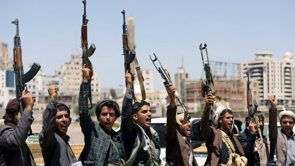 Houthi supporters attend a rally in Sanaa, Yemen (21 September 2019)