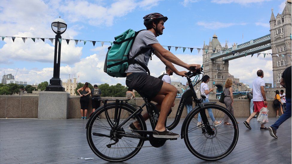 Bolt Bikes bike near Tower Bridge London