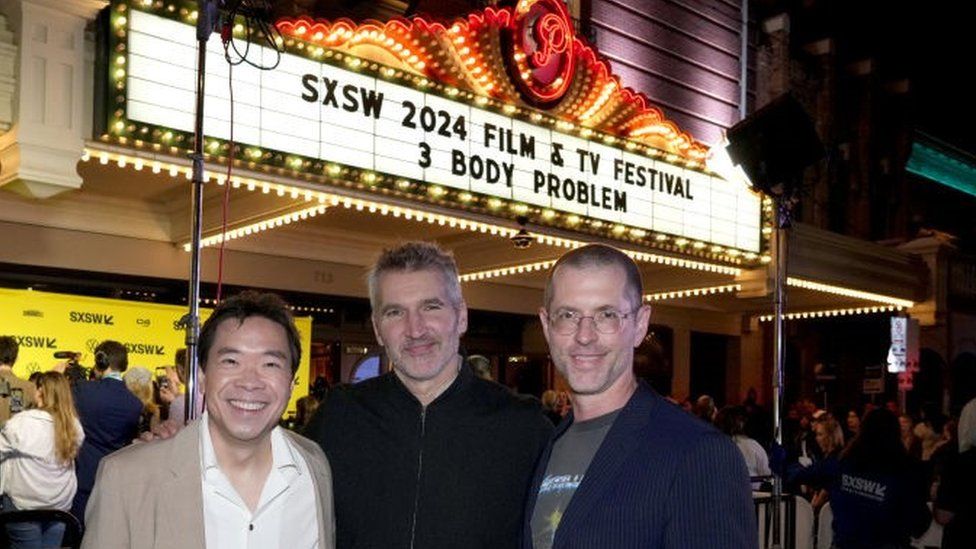 Alexander Woo, David Benioff, and D. B. Weiss attend the 3 Body Problem World Premiere at SXSW