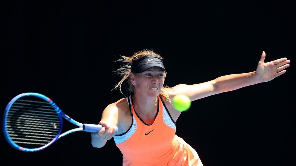 Maria Sharapova in action at the Australian Open in January 2016