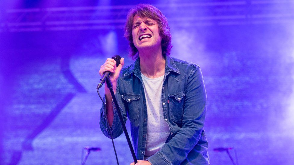 Singer Paolo Nutini on stage in Bristol