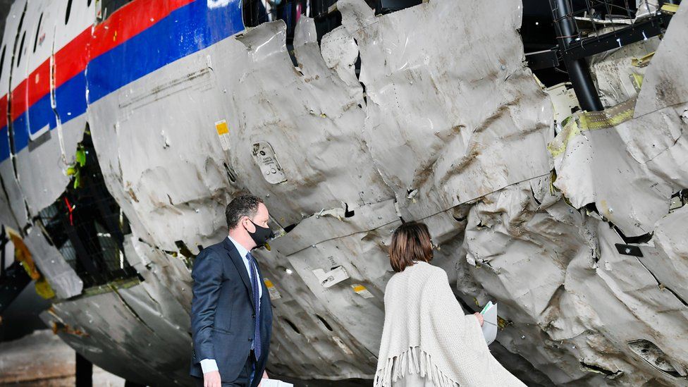 Prosecutor Thijs Berger attends the judges" inspection of the reconstruction of the MH17 wreckage, as part of the murder trial ahead of the beginning of a critical stage, in Reijen, Netherlands, May 26, 2021