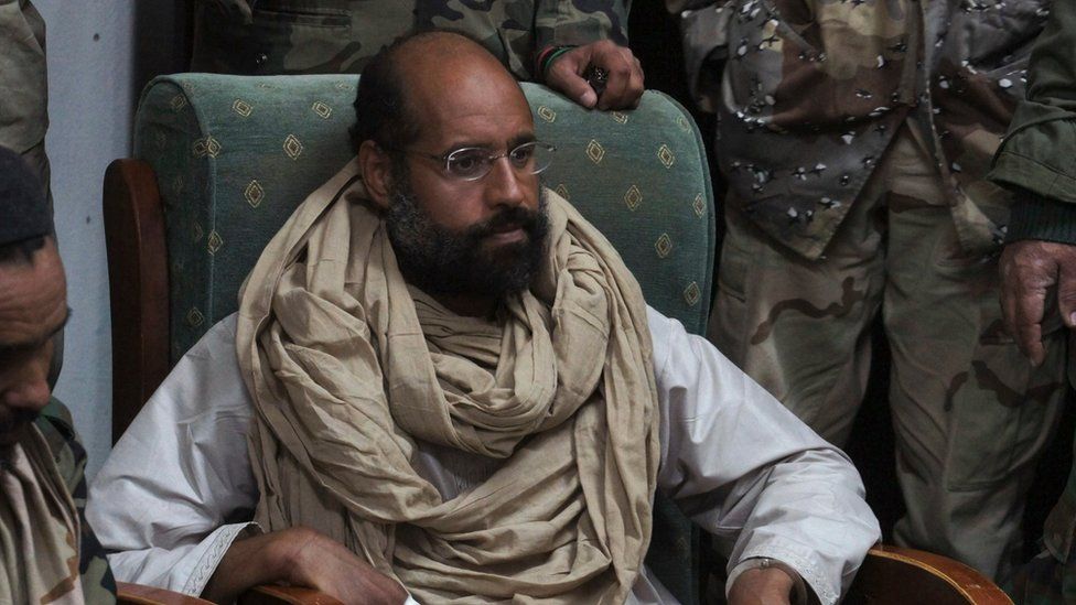Saif al-Islam Gaddafi seen after his capture in 2011