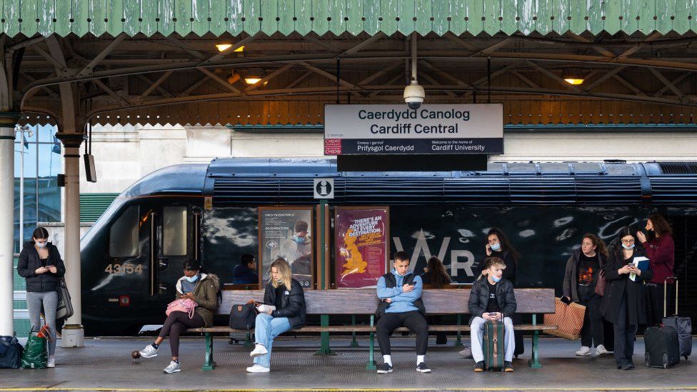 A train in Cardiff