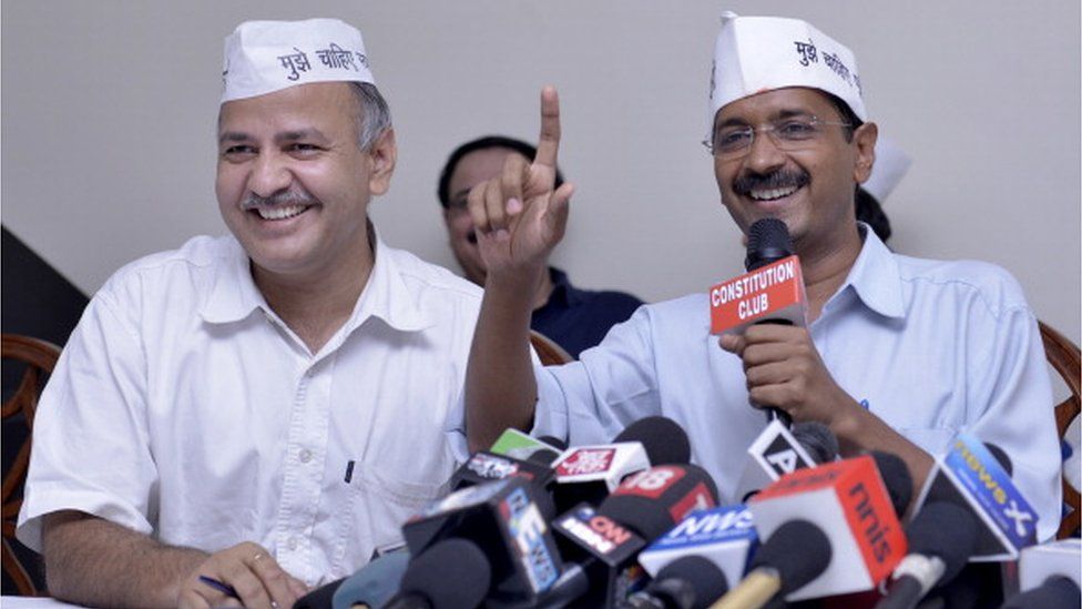 Arvind Kejriwal with Manish Sisodia during a press conference for the General Assembly Elections 2013 held in New Delhi