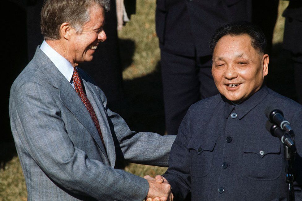 Jimmy Carter with Chinese leader Deng Xiao Ping at the White House, Washington, DC, January 1979.